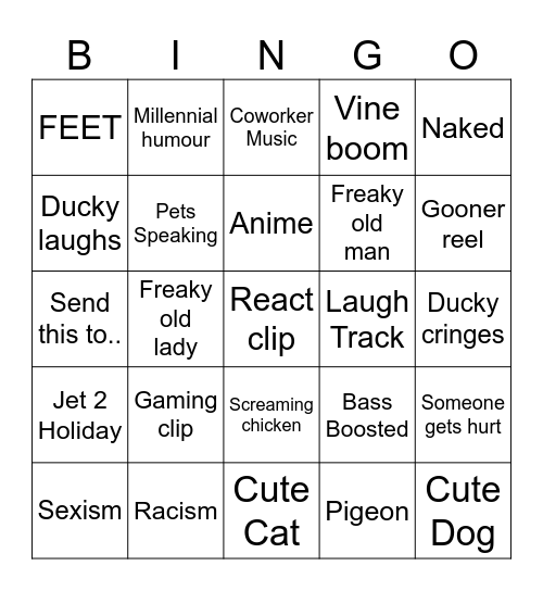 IG BINGO REELS Bingo Card