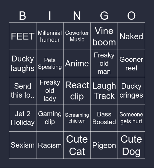 IG BINGO REELS Bingo Card