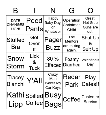 MOPS BINGO Card