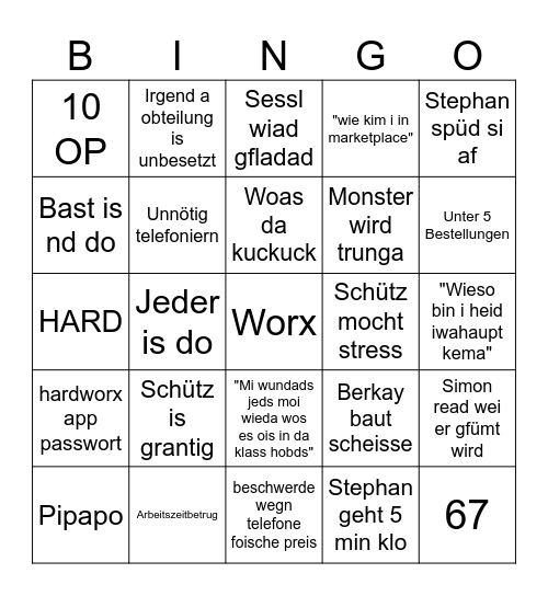 ÜFA Bingo Card