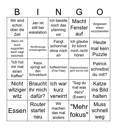 Scrum Master Bingo Card