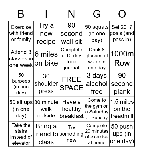 SILVER SNEAKERS JANUARY 2017 Bingo Card