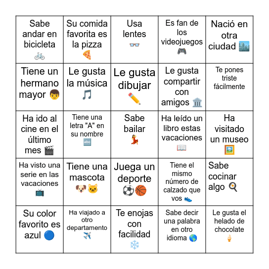 ¡Nos conocemos! Bingo Card