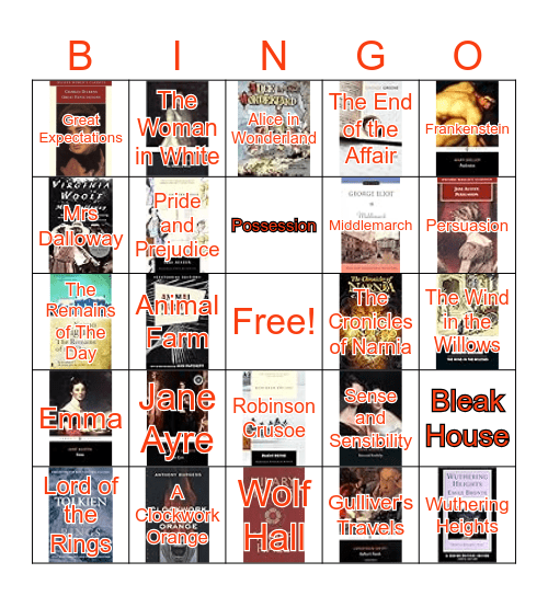 Greatest Reads Bingo Card