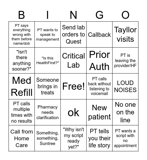 Eldron Phone Bingo Card