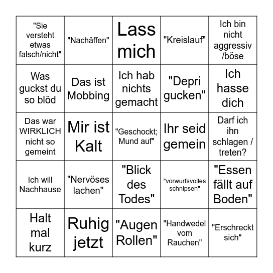 WiLu Bingo Card