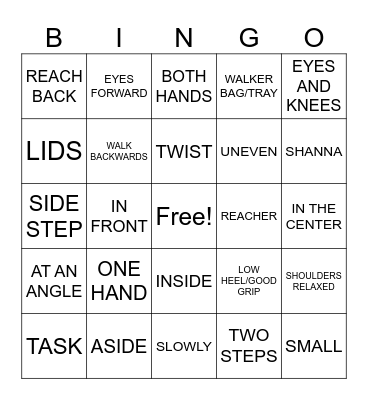 WALKER SAFETY BINGO Card