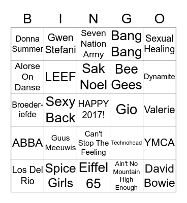 New Years Eve DISCO Bingo Card