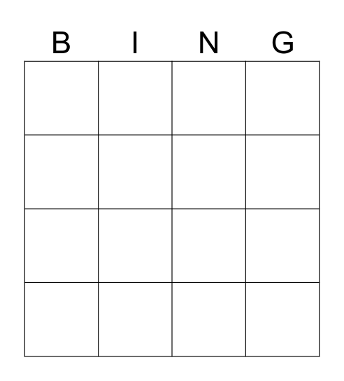 Stuttgart Bingo Card