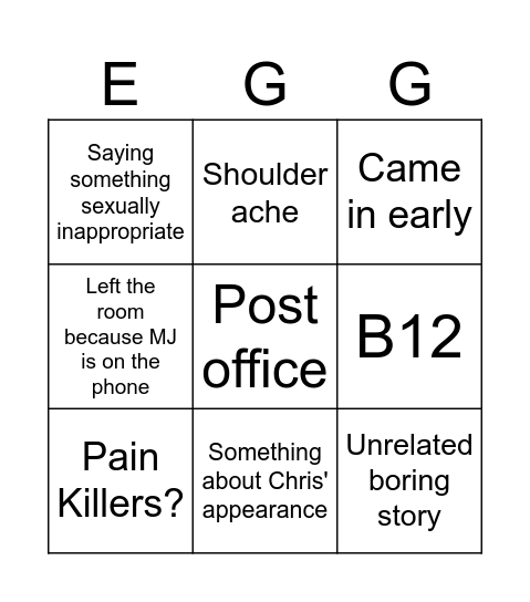 Baldy Bingo Card