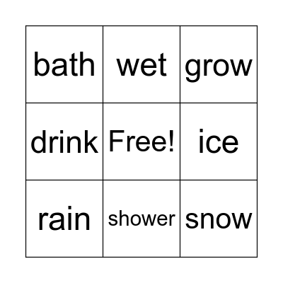 Water Bingo Card