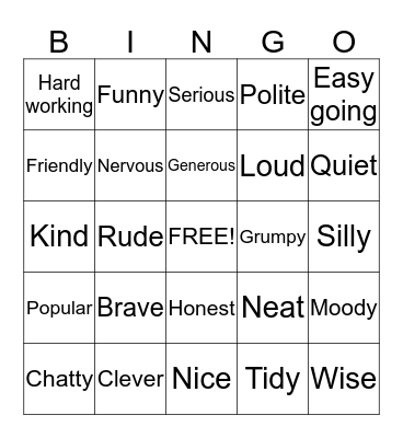 Alain Bingo Card