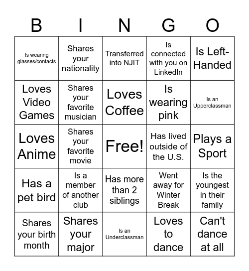 Find Someone Who... Bingo Card