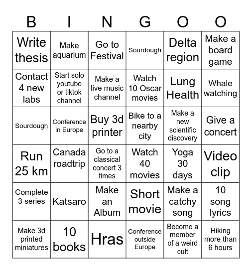 2026!DL Bingo Card