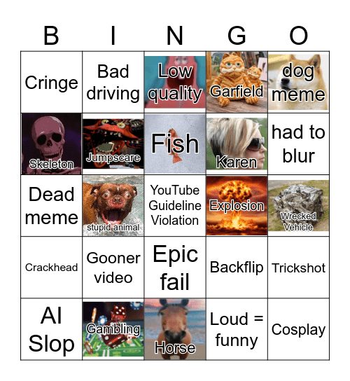 Unusual Bingo 9 Bingo Card