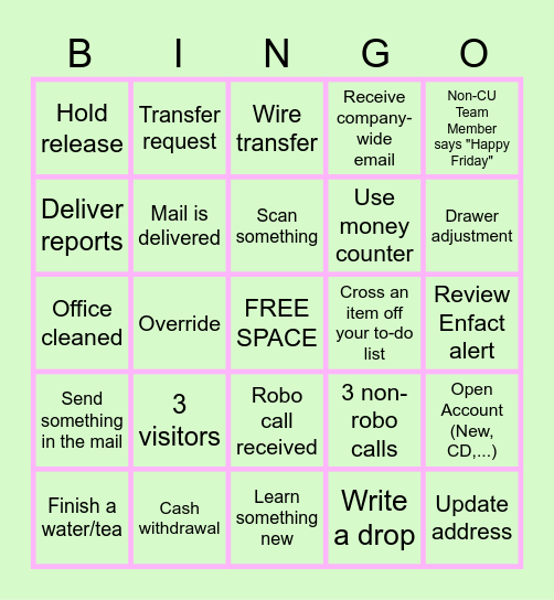 🌼🌷🪻Friday BINGO 🪻🌷🌼 Bingo Card