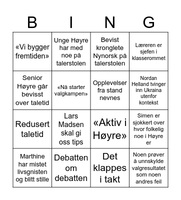 Årsmøte bingo Card