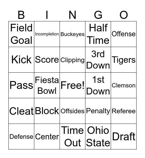 Happy New Years Bingo Card