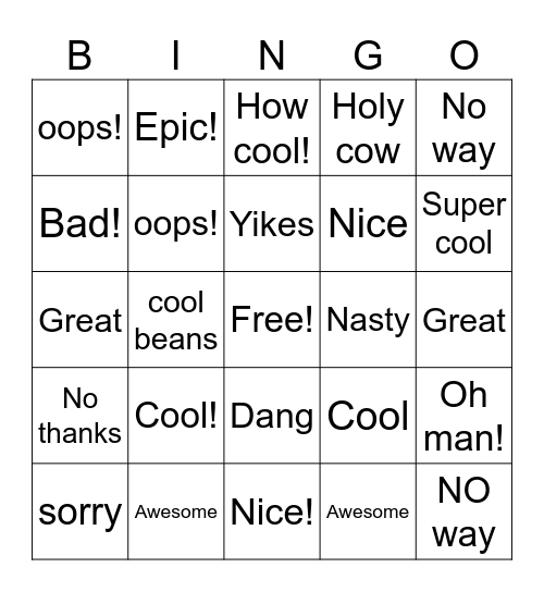 comment board Bingo Card