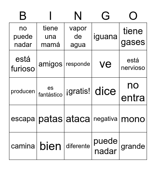 Capibara con botas 1-6 Bingo Card