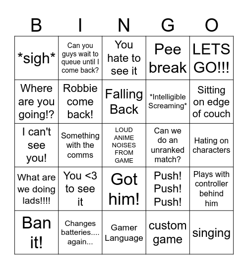 Overwatch Bingo Card