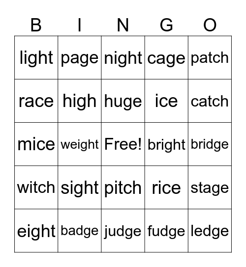 3rd Grade Fabulous Four Bingo Card