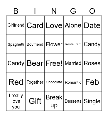 ASL Valentine Vocab Bingo Card
