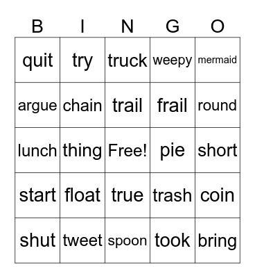Jolly Phonics Bingo Card