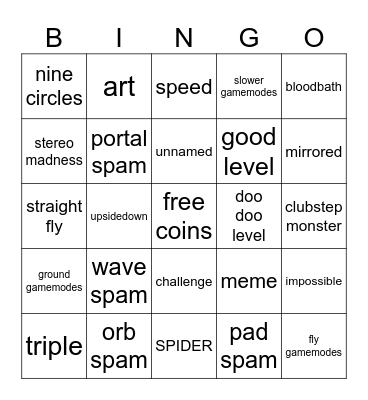 gd Bingo Card