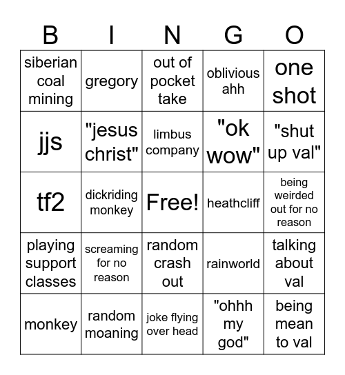Mateo Bingo Card