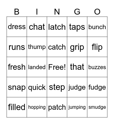 SIPPS Extension sounds Bingo Card