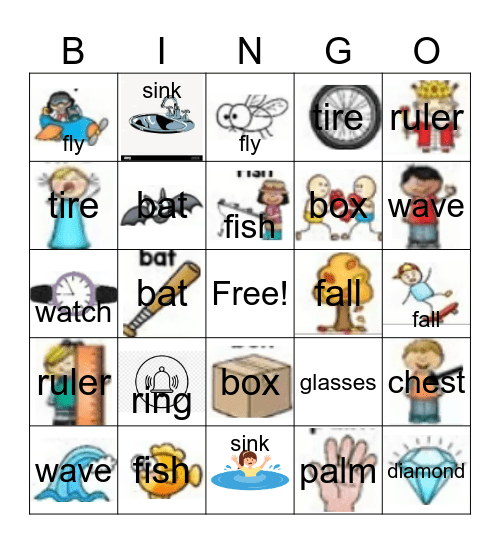Multiple Meaning/Homophones Bingo Card