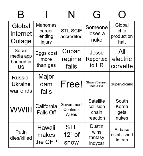 2026 - Nick Bingo Card