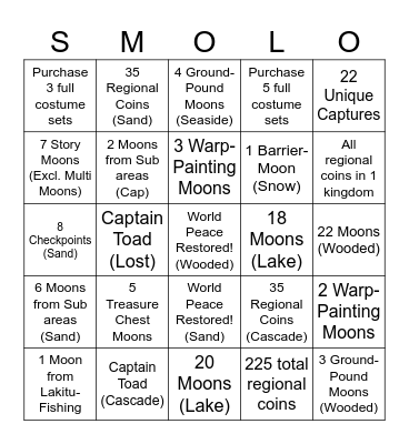 SMO Bingo Card