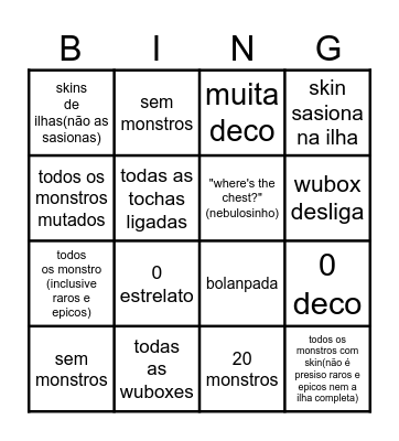 bingo do my singing monsters pt Bingo Card