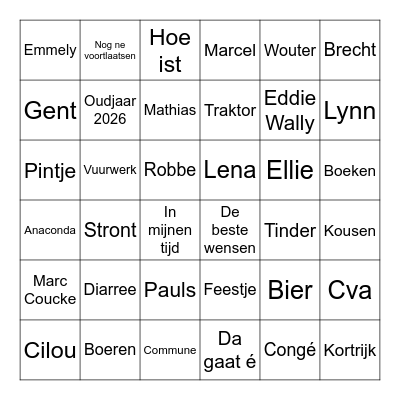 Commune Bingo Card