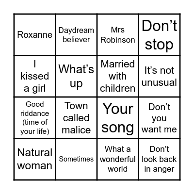 Singo Bingo - Round 1 Bingo Card