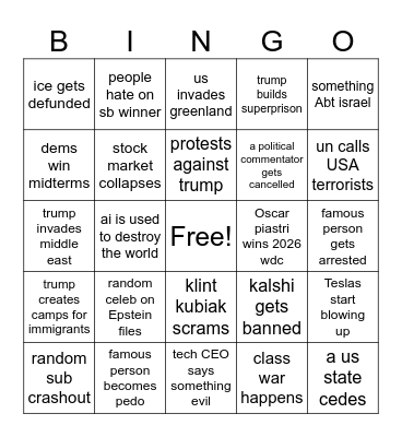 2026 BINGO Card