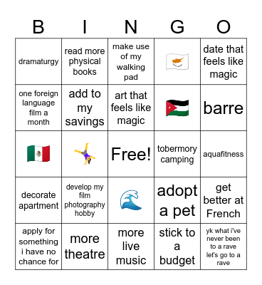 2026 Bingo Card