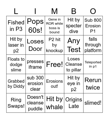 HLimbo Bingo Card