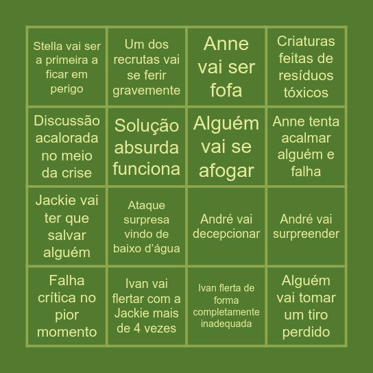 Mesa da Jackie Bingo Card