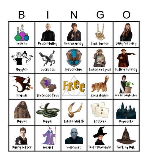 Harry Potter Bingo Card