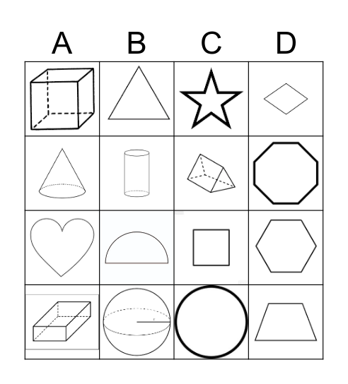 Shapes Bingo Card