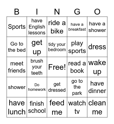 Routines -W2 Bingo Card