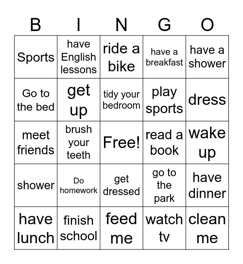 Routines -W2 Bingo Card