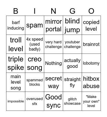 recent tab Bingo Card