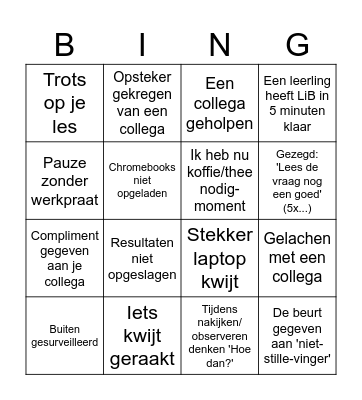 Lekker aan de bingo! Bingo Card