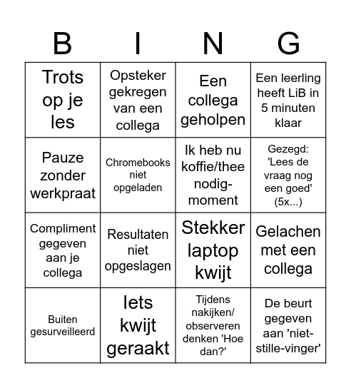 Lekker aan de bingo! Bingo Card