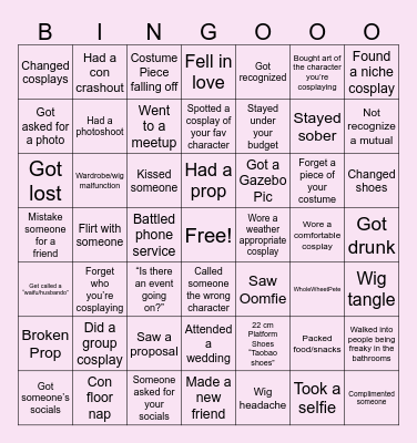 Katsucon Bingo 2026 Bingo Card