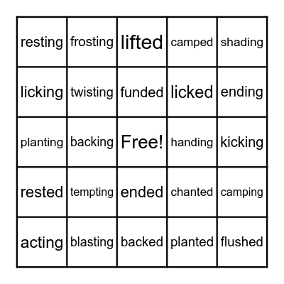 Lesson 63 and 64 Bingo Card